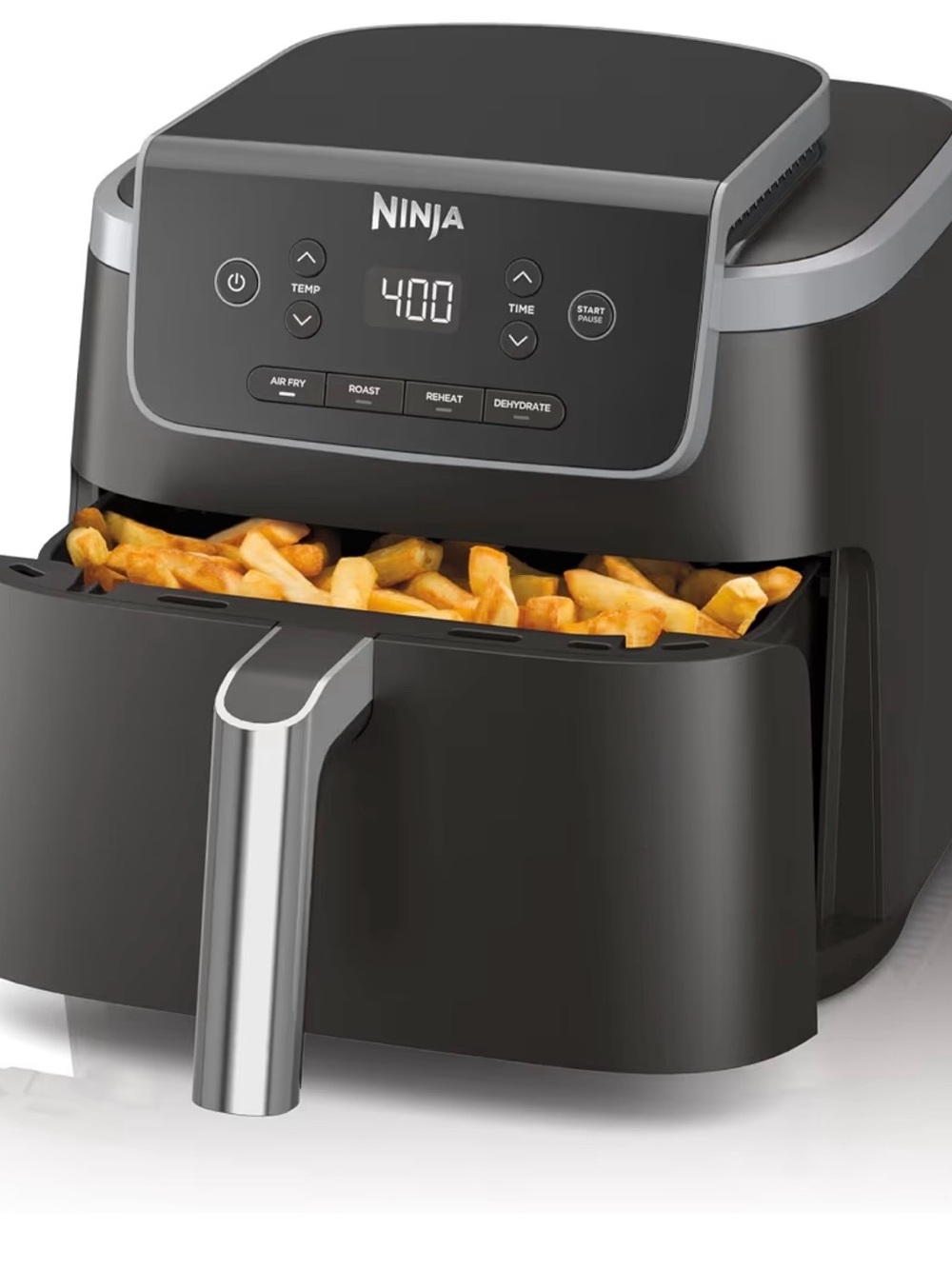 Ninja Black Air Fryer with Silver Accents